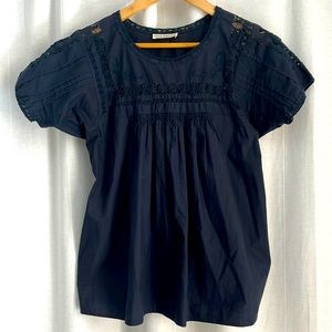 Ulla Johnson scoop neck short sleeve blouse